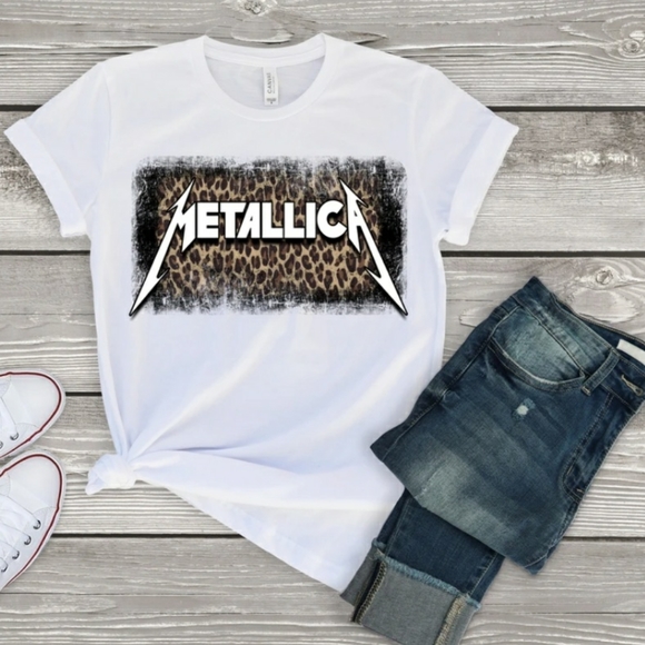 leopard print metallica shirt